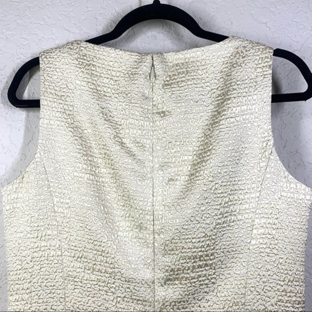 RICKIE FREEMAN for T.J. Nites Cream Embossed Textured Midi‎ Sheath Dress - Picture 7 of 11